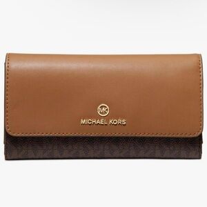 Michael Kors Jet Set Charm Large Trifold Wallet Brown/Acorn